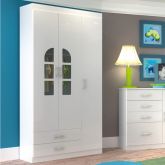 Guarda Roupa 3 Portas 2 Gavetas Branco